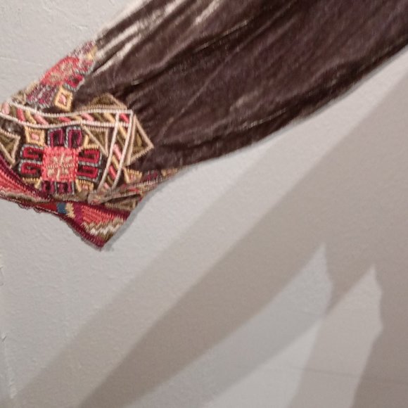 Johnny Was Graphite velour embroidered jacket - Picture 9 of 16